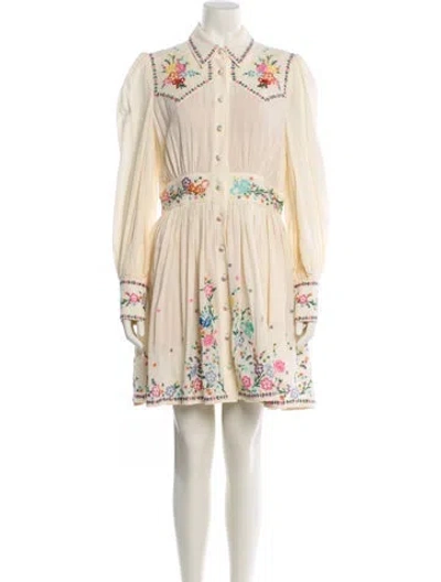 Pre-owned Zimmermann Printed Mini Dress W/ Tags In Neutral