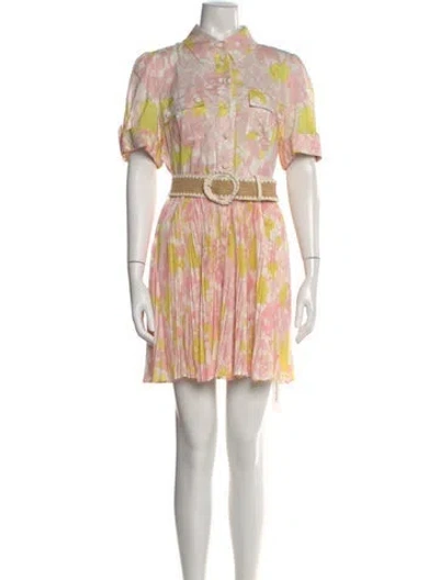 Pre-owned Zimmermann Printed Mini Dress W/ Tags In Pink