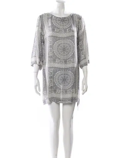 Pre-owned Zimmermann Printed Mini Dress In White