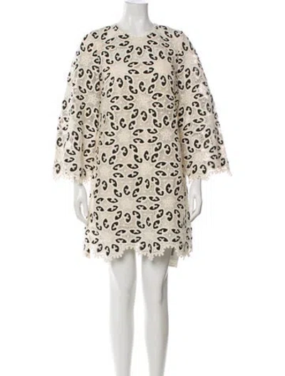 Pre-owned Zimmermann Printed Mini Dress In White