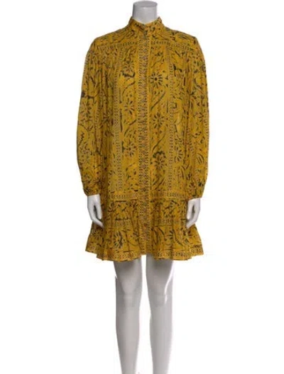 Pre-owned Zimmermann Printed Mini Dress In Yellow
