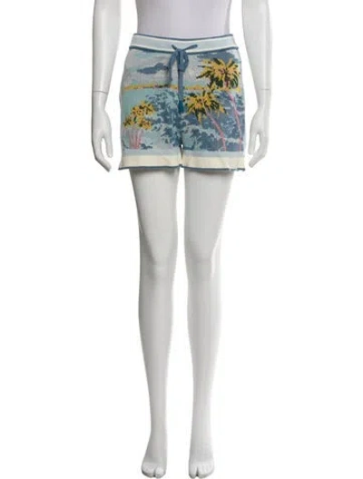 Pre-owned Zimmermann Printed Mini Shorts In Blue