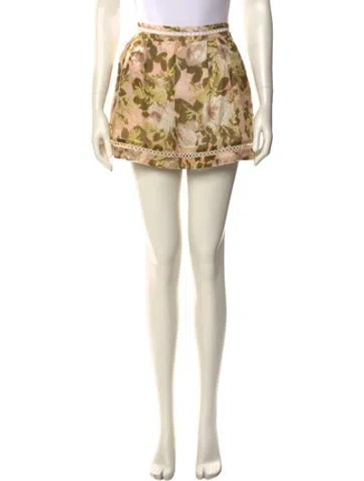 Pre-owned Zimmermann Printed Mini Shorts In Neutral