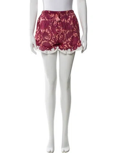 Pre-owned Zimmermann Printed Mini Shorts In Pink