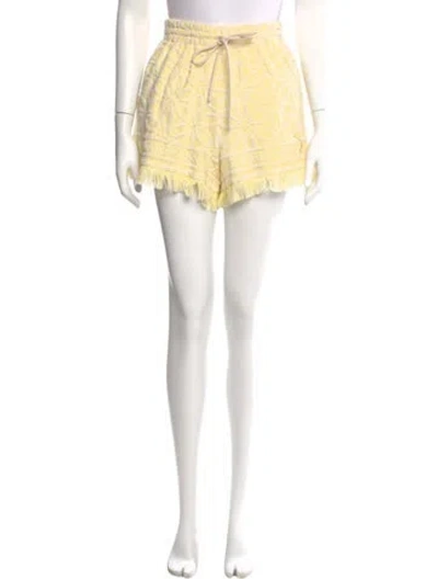 Pre-owned Zimmermann Printed Mini Shorts In White