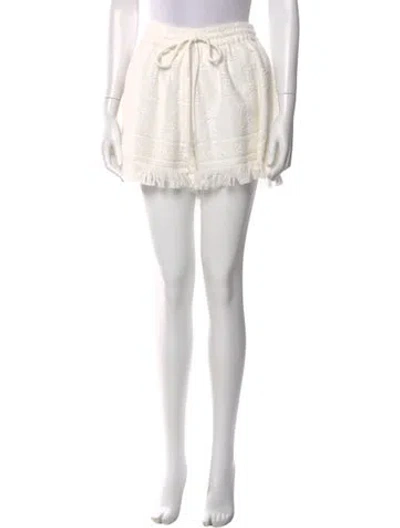 Pre-owned Zimmermann Printed Mini Shorts In White
