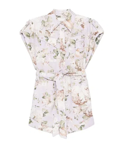 Zimmermann Women's Acacia Pocket Playsuit In Purple