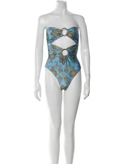 Pre-owned Zimmermann Printed One-piece W/ Tags In Blue