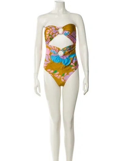 Pre-owned Zimmermann Printed One-piece In Yellow