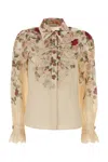 Zimmermann Cream Cascade Print Hypnotic Tux Shirt In Neutral