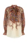 Zimmermann Printed Ramie Rhiannon Blouse In Multi