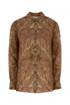Zimmermann Hypnotic Silk Button-up Shirt In Brown