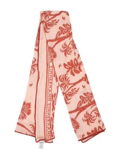Pre-owned Zimmermann Printed Scarf In Orange