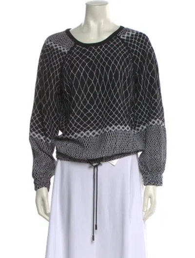 Pre-owned Zimmermann Printed Scoop Neck Sweatshirt In Black