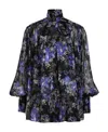 Zimmermann Lyrical Lantern-print Silk Blouse In Black