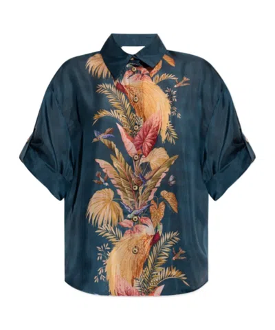 Zimmermann Printed Shirt In Blue