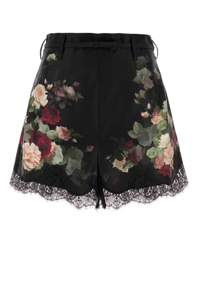 Zimmermann Printed Silk Blend Hypnotic Shorts In Black