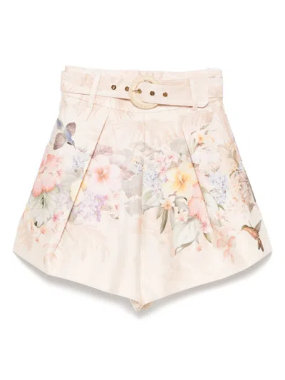 Zimmermann Printed Silk Blend Illuminate Shorts In Multi
