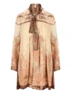 Zimmermann Hypnotic Paisley-print Tied-neck Dress In Neutral
