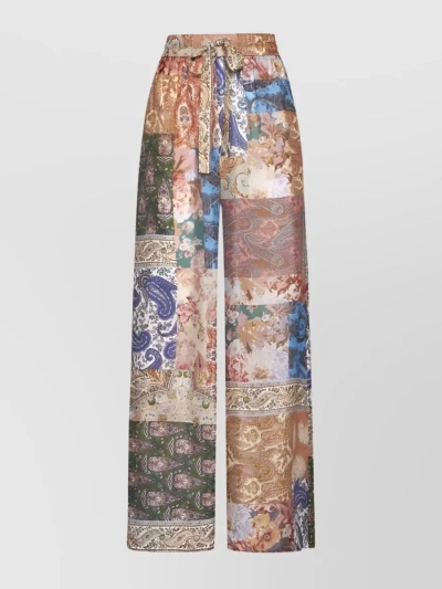 Zimmermann Paisley-print Devi Wide-leg Pants In Patch Paisley