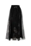 Zimmermann Hypnotic Floral Silk Organza Maxi Skirt In Black