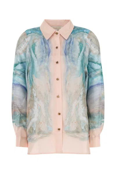 ZIMMERMANN PRINTED SILK ILLUMINATE SHIRT