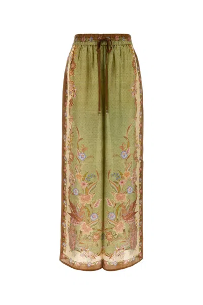 Zimmermann Printed Silk Indra Wide-leg Pants