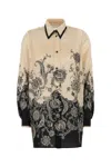 Zimmermann White Floral And Paisley Print Shirt With Contrasting Trim In Multi