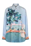 Zimmermann Illustration Oversized Shirt In Blue