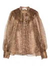 Zimmermann Hypnotic Smocked Blouse In Brown