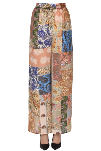 Zimmermann Printed Silk Trousers In Multi
