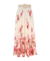 Zimmermann Lightburst Floral Cotton And Silk Maxi Skirt In White