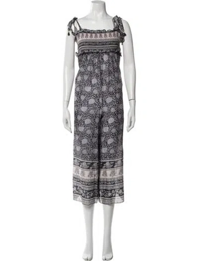 Pre-owned Zimmermann Printed Square Neckline Jumpsuit W/ Tags In Purple