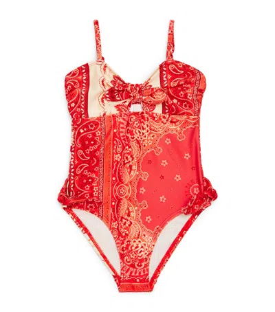 Zimmermann Kids' Printed Tie Front Lucky Swimsuit