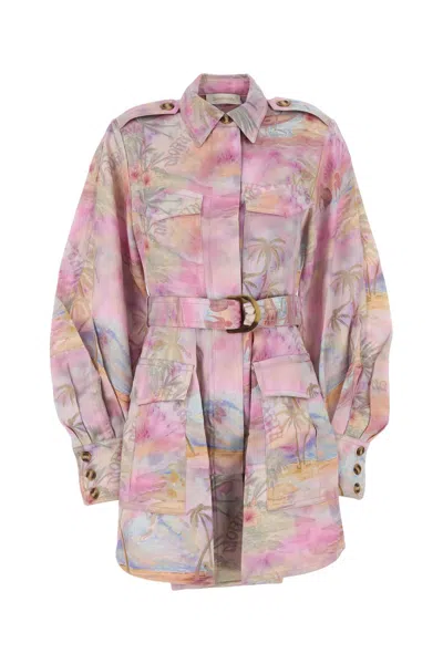 Zimmermann Dawning Cargo Mini Dress In Pink
