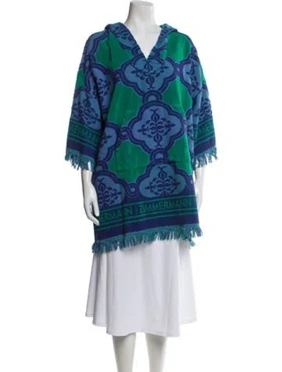 Pre-owned Zimmermann Printed V-neck Tunic In Multi