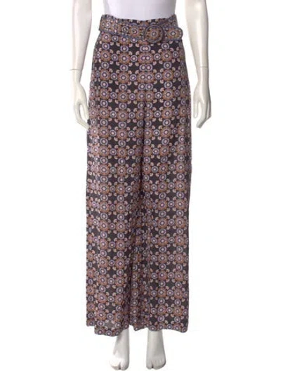 Pre-owned Zimmermann Printed Wide Leg Pants In Blue