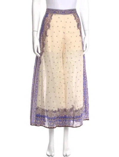Pre-owned Zimmermann Printed Wide Leg Pants W/ Tags In Neutral