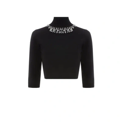 Zimmermann Merino Wool Jumper With Decorative Jewellery In Black