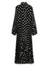 Zimmermann Polka Dot Pleated Midi Dress With Removable Pussy Bow In Black