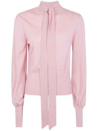 Zimmermann Pussybow Sweater In Pink