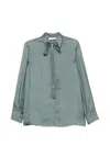 Zimmermann Silk Shirt Long Sleeves Pussy Bow Tassels In Green