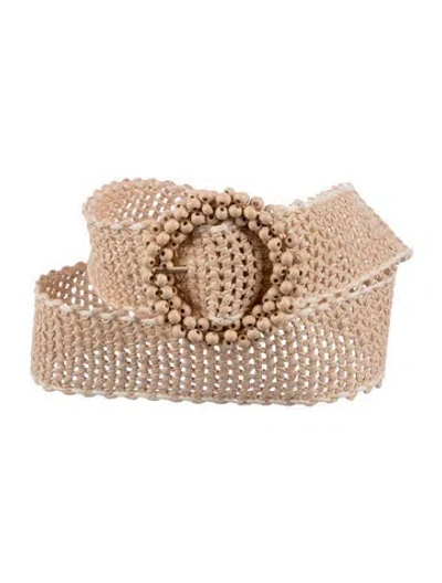 Pre-owned Zimmermann Raffia Beaded Accents Belt In Neutral