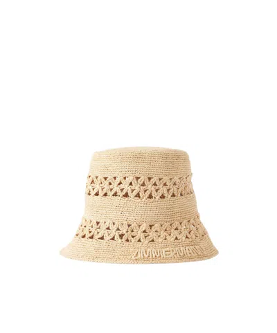 Zimmermann Raffia Bucket Hat In Gold