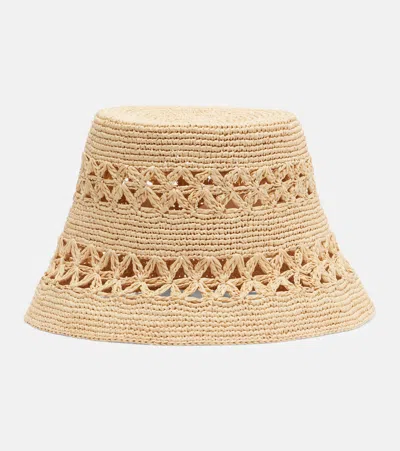 Zimmermann Raffia Bucket Hat In Sand