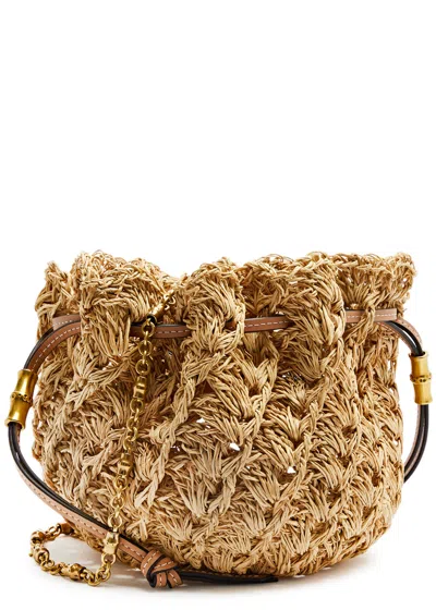 Zimmermann Raffia Drawstring Pouch In Natural