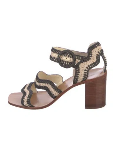 Pre-owned Zimmermann Raffia Sandals In Neutral