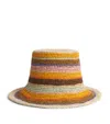Zimmermann Raffia Striped Bucket Hat In Multi