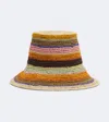 Zimmermann Raffia Striped Bucket Hat In Multi