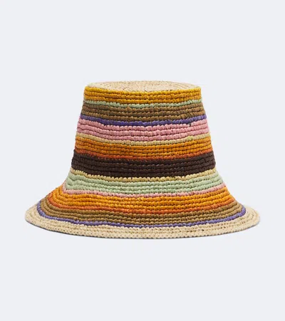 ZIMMERMANN RAFFIA STRIPED BUCKET HAT